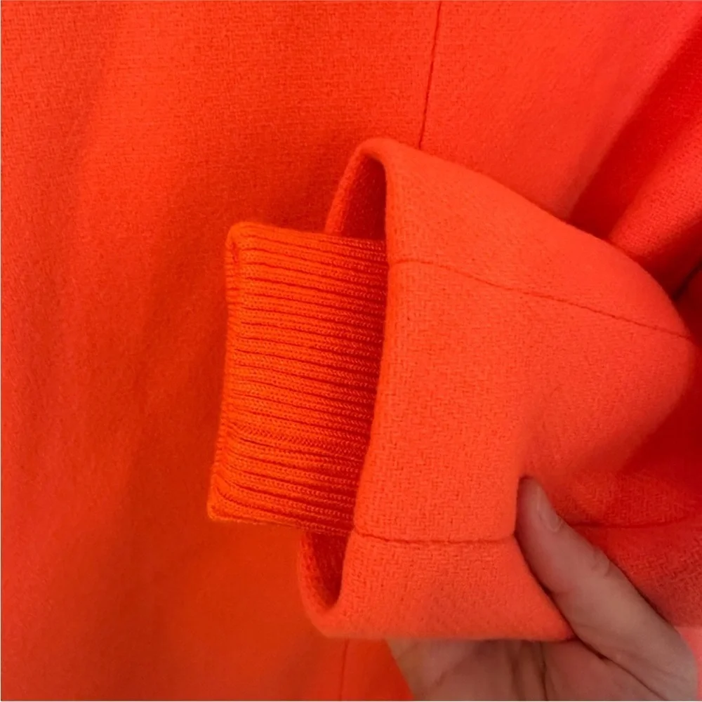 JCrew Lodge Coat Jacket Orange Stadium Wool 2